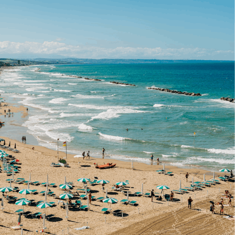 Walk 100 metres to the beach for a dip in the sea