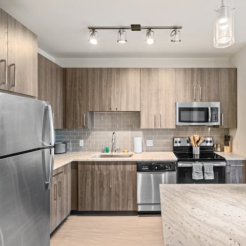 Create your meals in this thoroughly modern kitchen