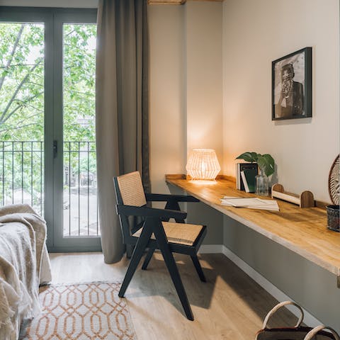 Catch up on your emails at the smart desk space
