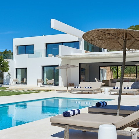Dive in for a morning swim then dry off on the sun loungers