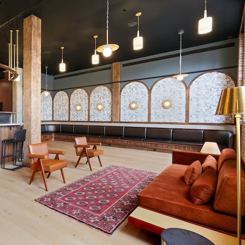 Have a drink with friends in the shared lounge