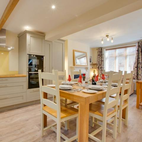 Rustle up dinner in the kitchen – the welcome hamper will help settle you in