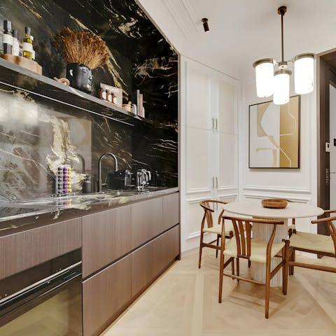 Cook some Parisian-style cuisine in the kitchen
