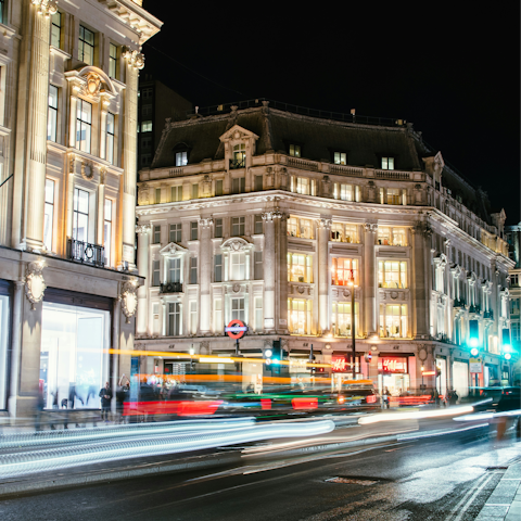 Walk five minutes south to Oxford Circus and London's famous shopping street