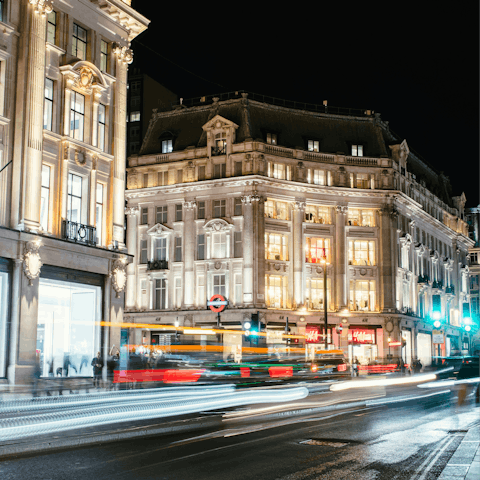 Walk five minutes south to Oxford Circus and London's famous shopping street
