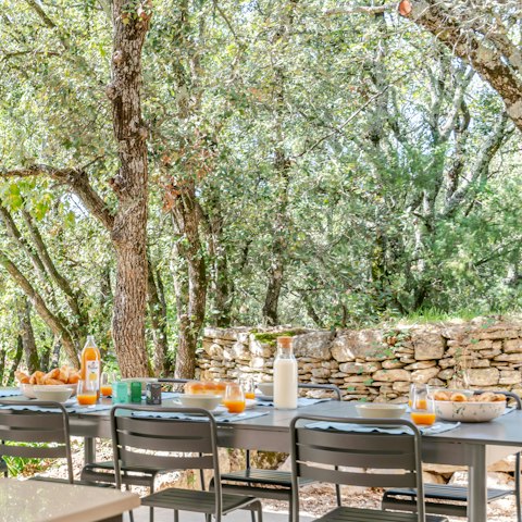 Dine alfresco with garden views