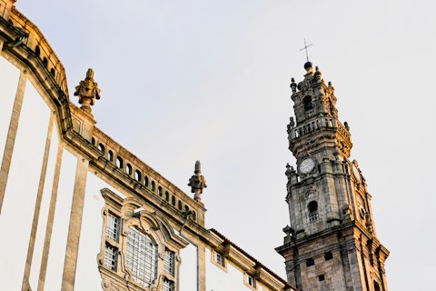 Climb Clérigos Tower for sweeping panoramic views over Porto, a short walk away
