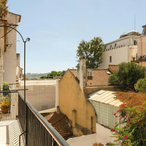 Take in the city from the balcony
