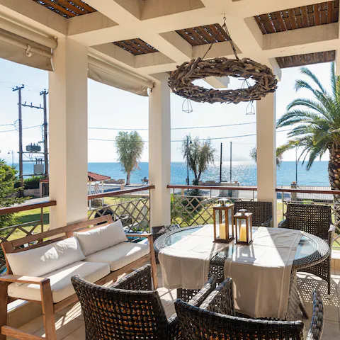 Sip a sundowner as you look out on sea views from one of the terraces
