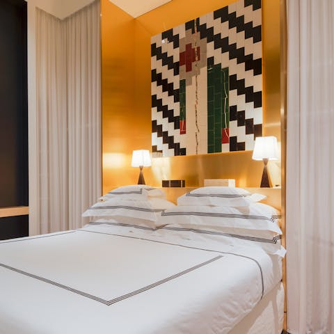 Sleep like royalty in the sumptuous bed