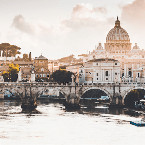 Explore Rome, including the iconic Colosseum, a short stroll away