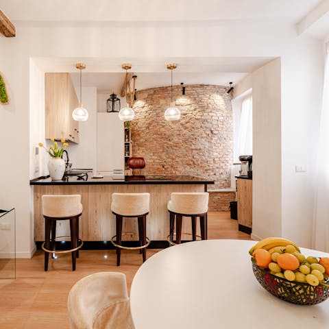 Enjoy a glass of Prosecco in the open-plan living space