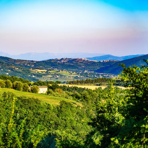 Visit the Umbrian hilltop town of Città della Pieve, just 8 minutes away by car