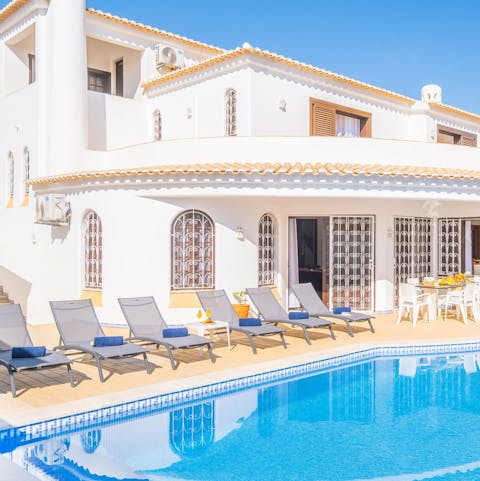 Work on that perfect holiday tan by the private pool