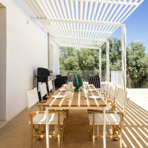 Savour delicious Italian meals served on the terrace