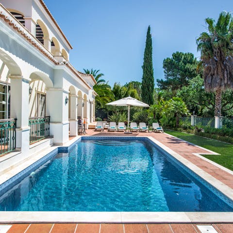 Dive into the inviting saltwater pool to cool off between sunbathing sessions