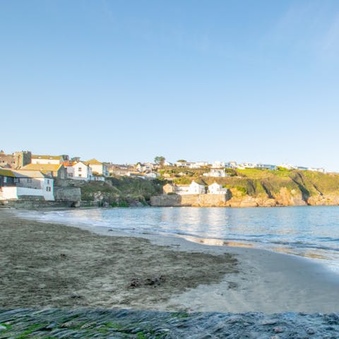 Go paddling at Gorran Haven Beach, a three-minute walk from your front door