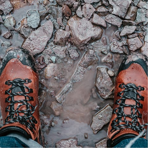 Put on your hiking boots and follow the nearby trails