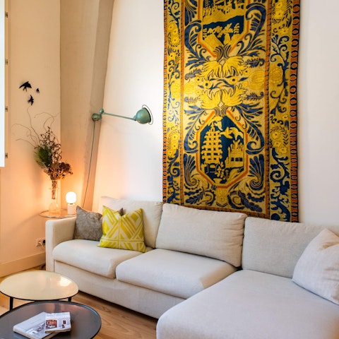 Relax in the living space during the lulls in your itinerary