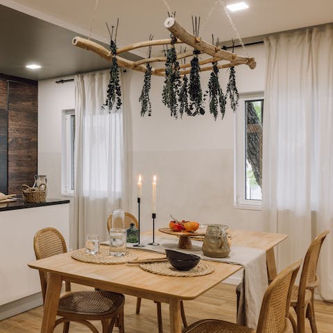 Gather around the dining table to tuck into pastel de natas in the morning