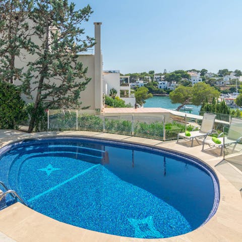 Take a refreshing dip in the private swimming pool