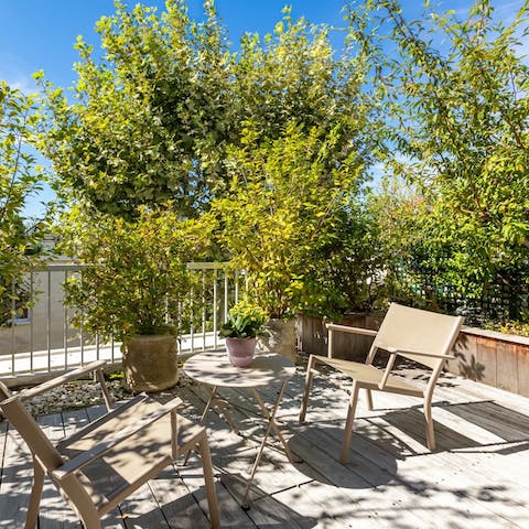 Savour a morning coffee or evening drinks on the terrace
