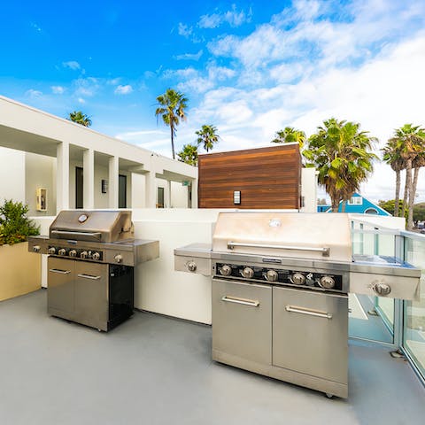 Cook a meal on the barbecues to enjoy in the common area