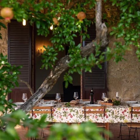 Assemble a Tuscan feast out on the terrace