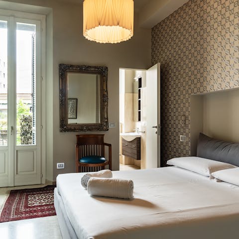 Drift off to sleep in the elegant bedroom