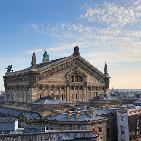 Walk to nearby Opéra Garnier for a tour