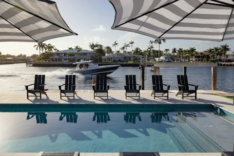 Swim laps while boats drift along the Intracoastal behind you