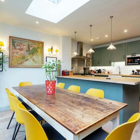 Lay the table for a lazy brunch in the light-filled kitchen extension
