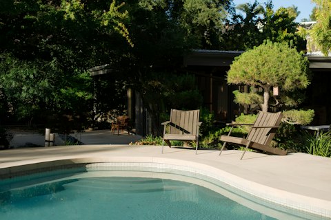 Swim morning laps alongside the tranquil Japanese garden