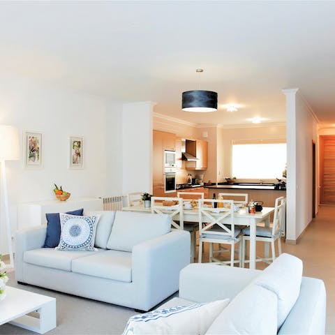 Rustle up meals while socialising in the open kitchen and living space