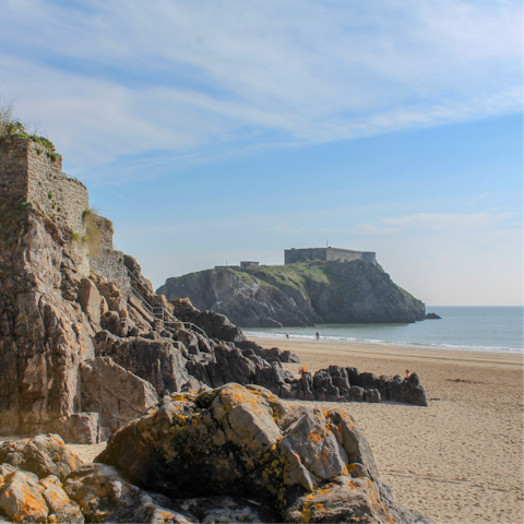 Discover Tenby Castle – a seventeen-minute drive away