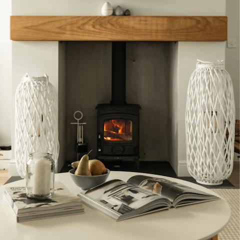 Light the wood-burning stove on a chilly evening and keep cosy