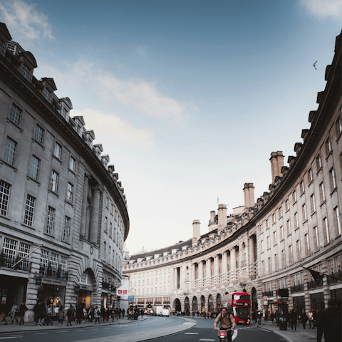 Wander along the upmarket shopfronts of Regent Street