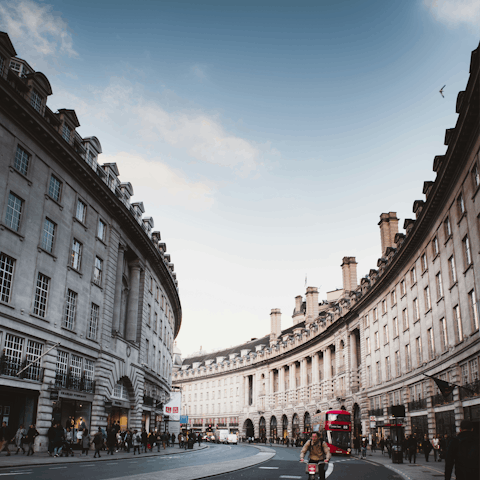 Wander along the upmarket shopfronts of Regent Street