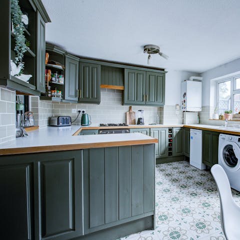 Cook and dine at home in the comfortable kitchen