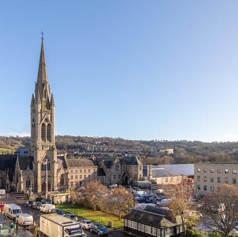 Take in the views of the city from the living room