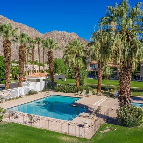 Take a dip in the share swimming pool whenever you need cooling down