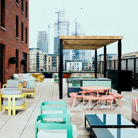 Take advantage of the communal roof terrace