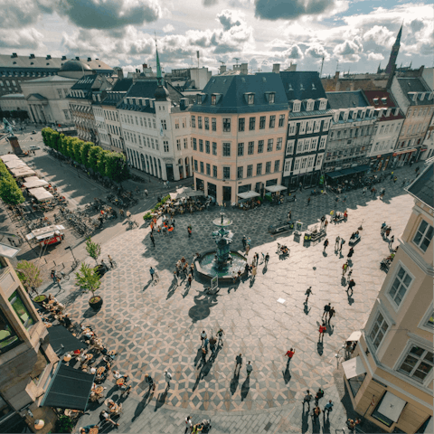 Stay in the heart of Copenhagen, a short walk from Strøget
