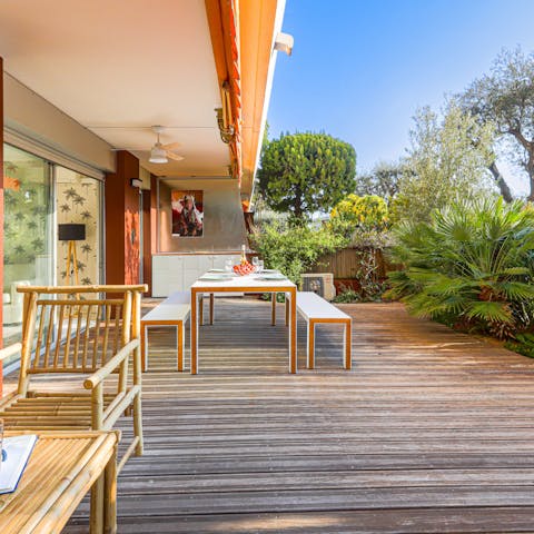Relax in the privacy of the sun-kissed terrace