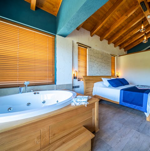 Roll into your jacuzzi tub from your bed