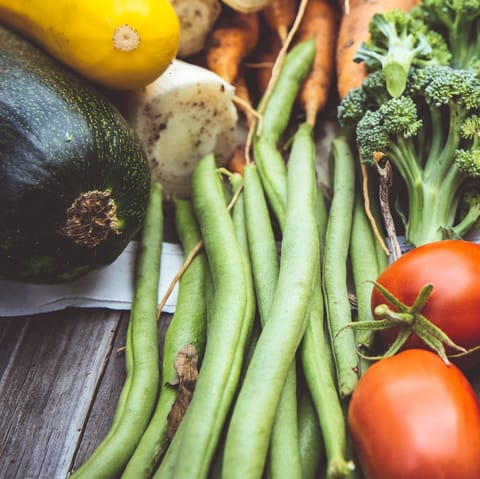 Help yourself to some of the produce from the organic garden