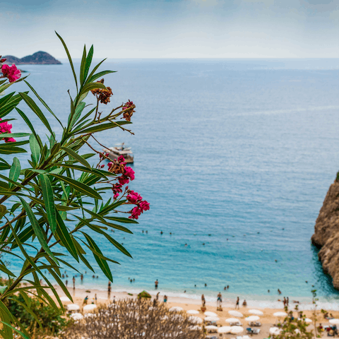 Stay just 200 metres from the nearest beach club and restaurant in Kalkan