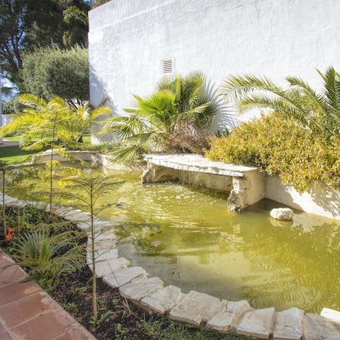 Listen to the gentle sounds of trickling water in your lush garden