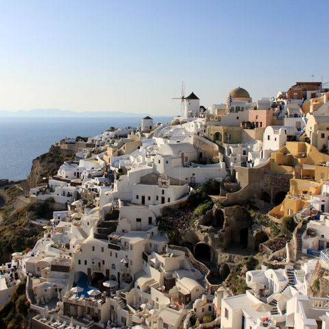 Explore Santorini, including the nearby village, 1 kilometre away