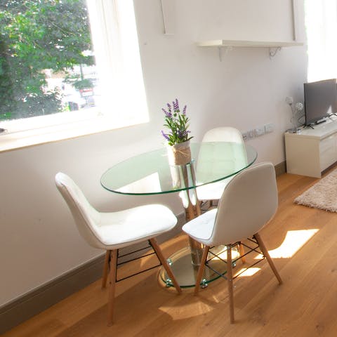 Start your days with a homemade full English breakfast at the dining area